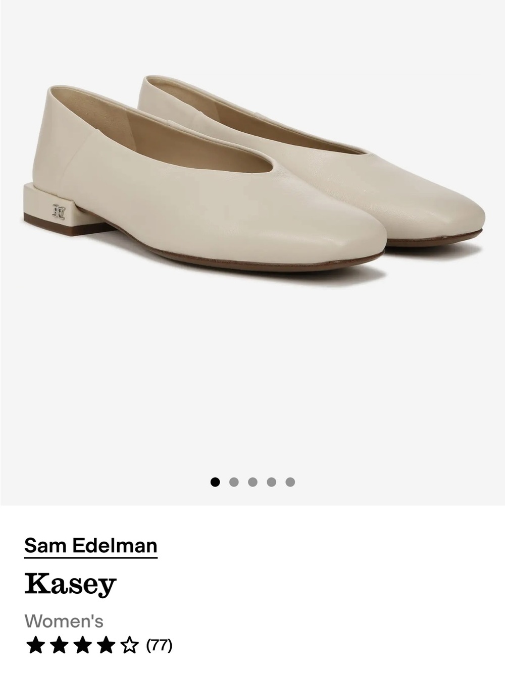 Sam Edelman Kasey Leather Ballet Flats in Cream
